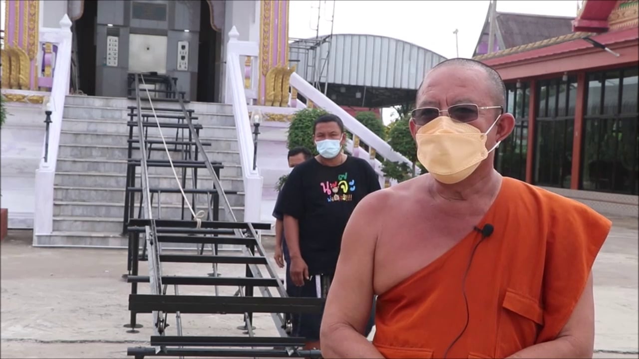 'วัดบางม่วง'แก้ปัญหาโลงแตก-แบกก็หนัก ผุดไอดีทำรางเลื่อน-ลิฟท์ขนศพโควิดเข้าเตาเผา - Vimarsana News