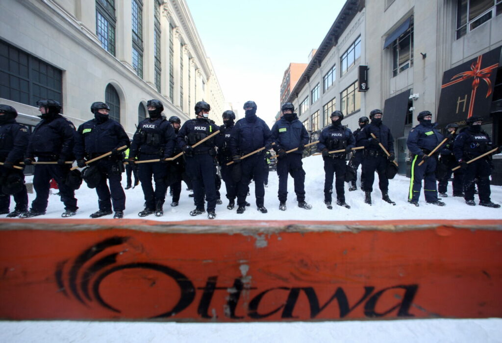 Protest against COVID-19 vaccine mandates, in Ottawa