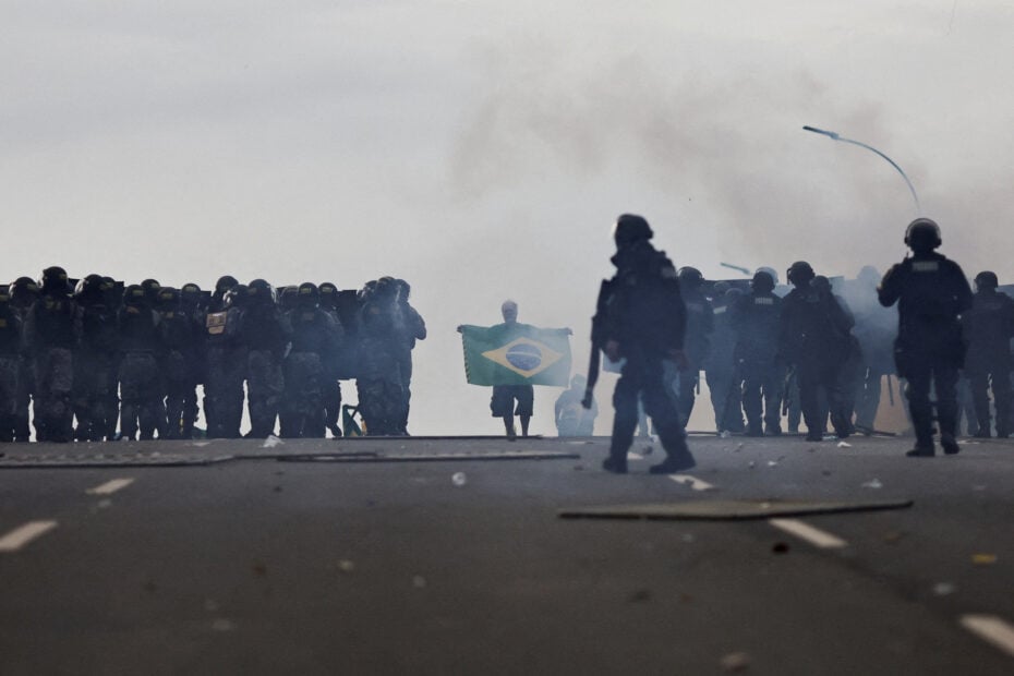 Supporters of Brazil's former President Jair Bolsonaro demonstrate against President Luiz Inacio Lula da Silva, in Brasilia
