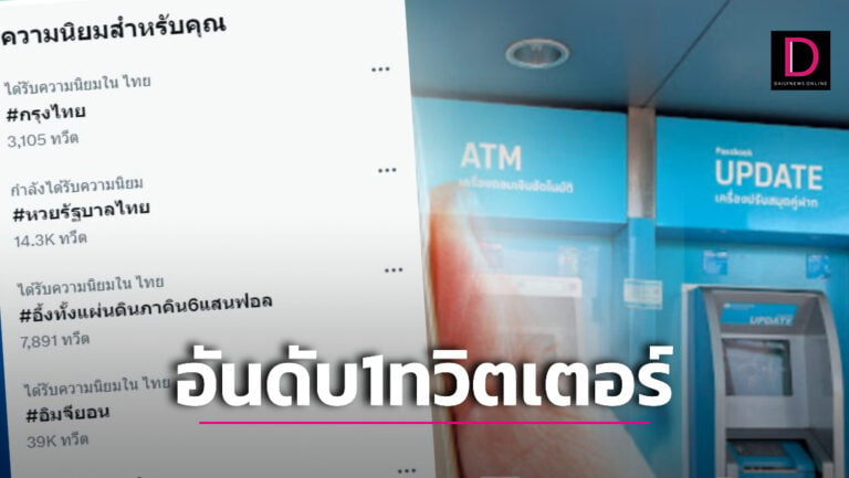 กรุงไทย ติดเทรนด์ที่ 1 หลังจะเก็บค่าธรรมเนียม 'ถอนเงินไม่ใช้บัตร' 10  บาท/ครั้ง | เดลินิวส์