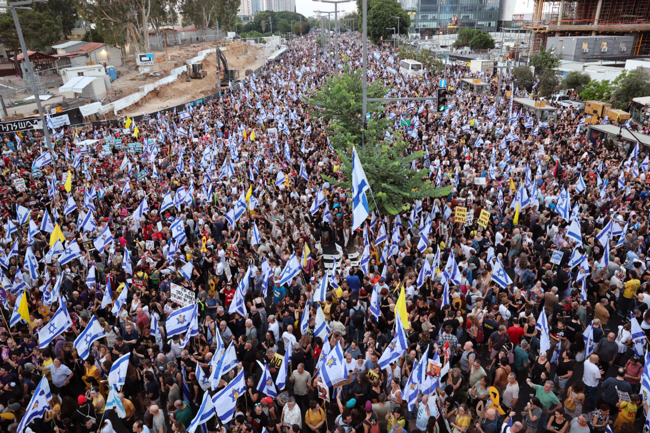 ISRAEL-PALESTINIAN-CONFLICT-HOSTAGES-PROTEST