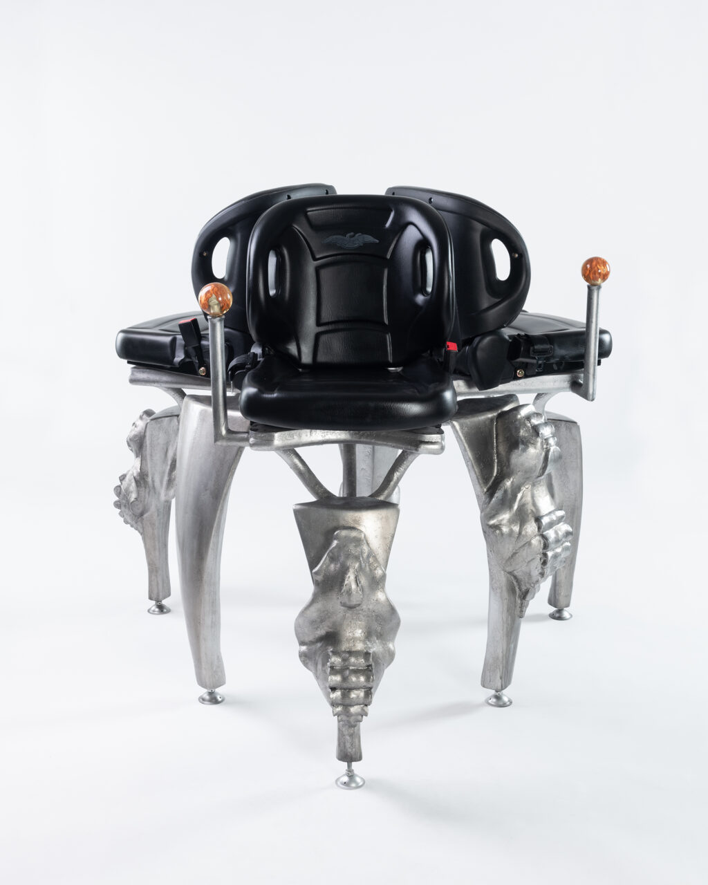BANGKOK CITYCITY GALLERY_Chanida Voraphitak, Cocoon, 2024, Metal, epoxy resin, PVC leather upholstery, resin, 3D print resin, 130H x 135D cm