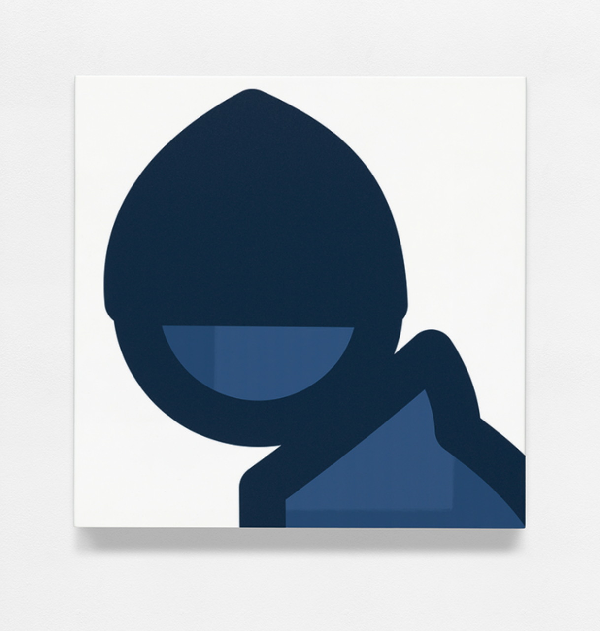 Duarte Sequeira_Julian Opie Winter head 3. 2021 40 x 40 x 2.2 cm Silkscreen on painted wooden board, gloss background