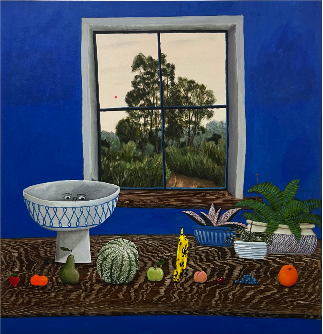 Duarte Sequeira_Tom Howse Orchestrating Vulnerability, 2024 135 x 130cm acrylic on jute