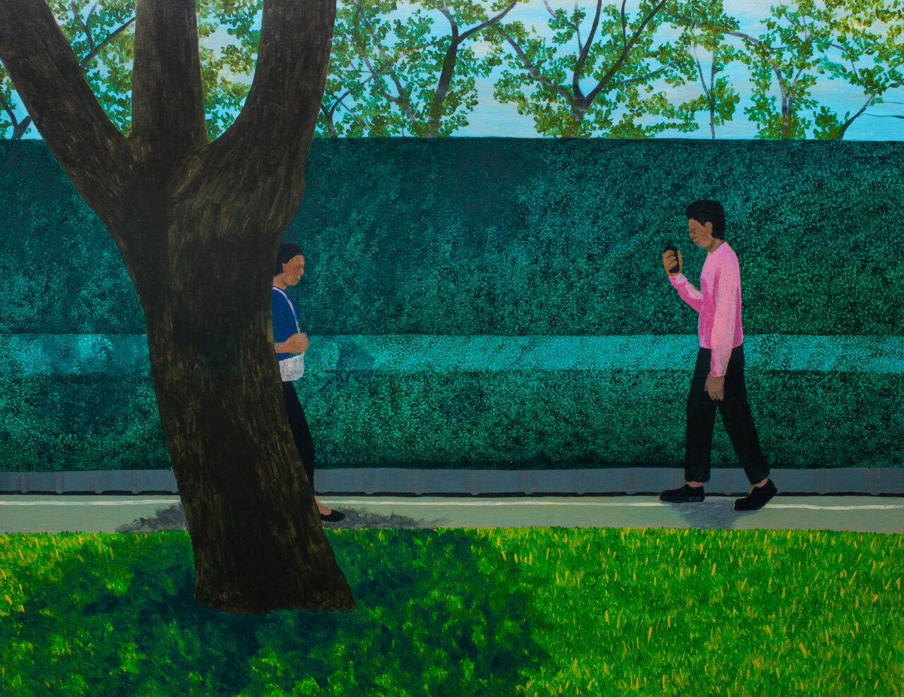 Richard Koh Projects_Kongsak Kampakdee, A moment from an ordinary day, 2024, Acrylic on canvas, 90 x 70 cm